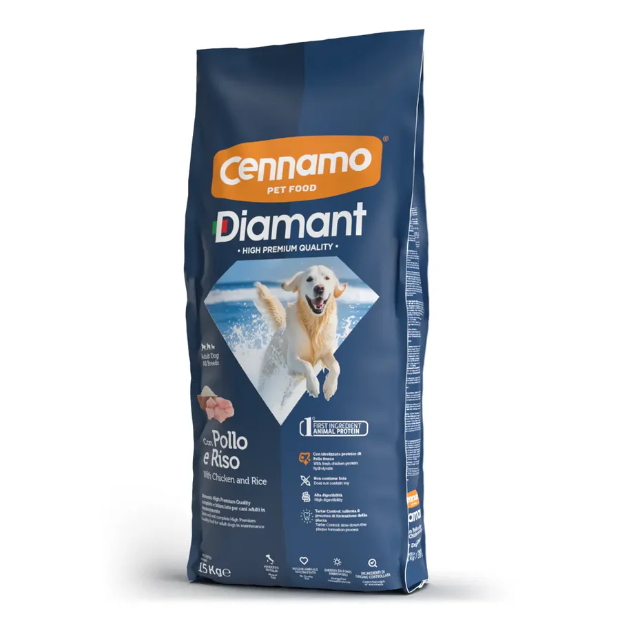 Hrana uscata pentru caini Cennamo Diamant Adult, Pui si orez, 15kg
