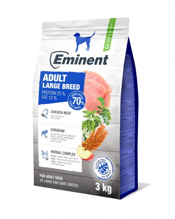 Hrana uscata pentru caini Eminent, Adult Large breed, 3kg