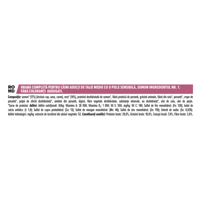 Hrana uscata pentru caini Purina Pro Plan Medium Adult, Somon, Piele sensibila, 14kg [5]