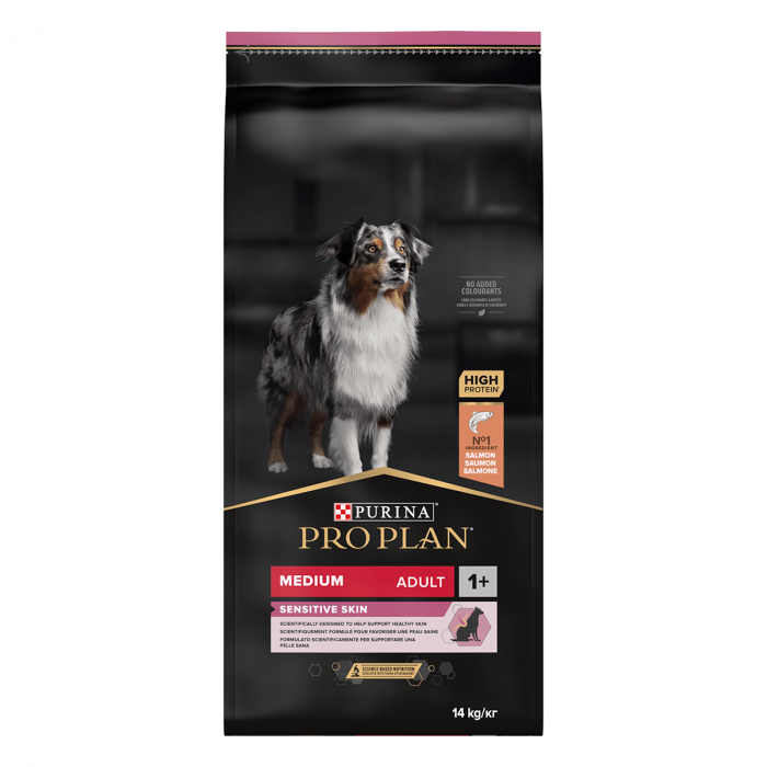 Hrana uscata pentru caini Purina Pro Plan Medium Adult, Somon, Piele sensibila, 14kg [2]