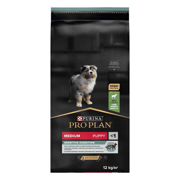 Hrana uscata pentru caini Purina Pro Plan Medium Puppy, Miel, Digestie sensibila, 12kg [2]