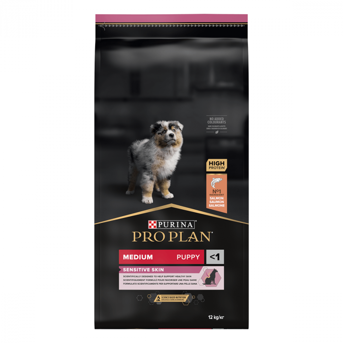 Hrana uscata pentru caini Purina Pro Plan Medium Puppy, Somon, Piele Sensibila, 12kg [2]
