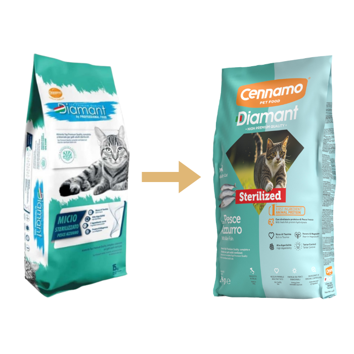 Hrana uscata pentru pisici Cennamo Diamant Steril, Peste, 2kg [3]