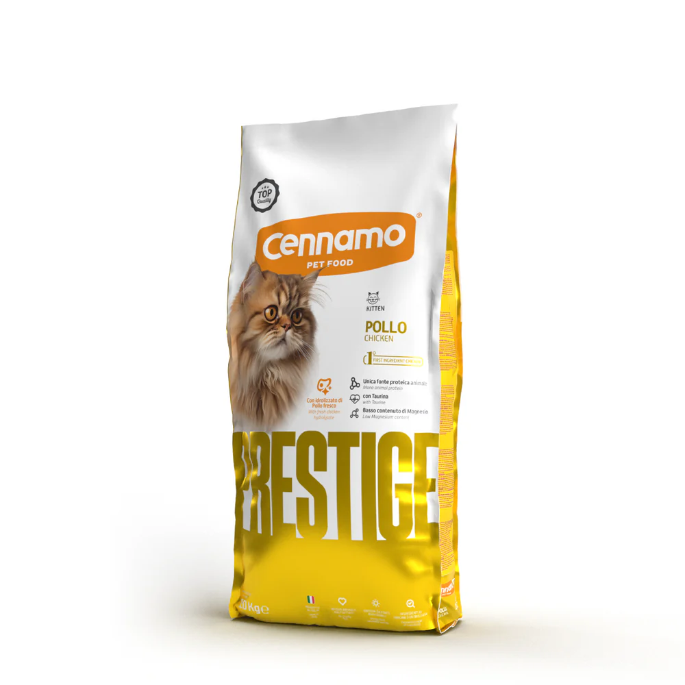 Hrana uscata pentru pisici Cennamo Prestige Kitten, Junior, Pui, 10kg