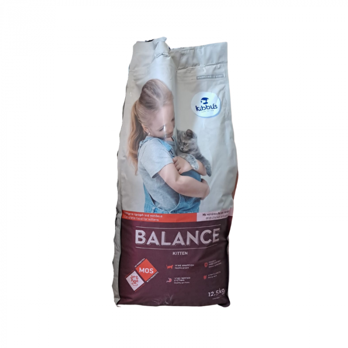 Hrana uscata pentru pisici Kibbus Balance Kitten, Pui, 12.5 Kg
