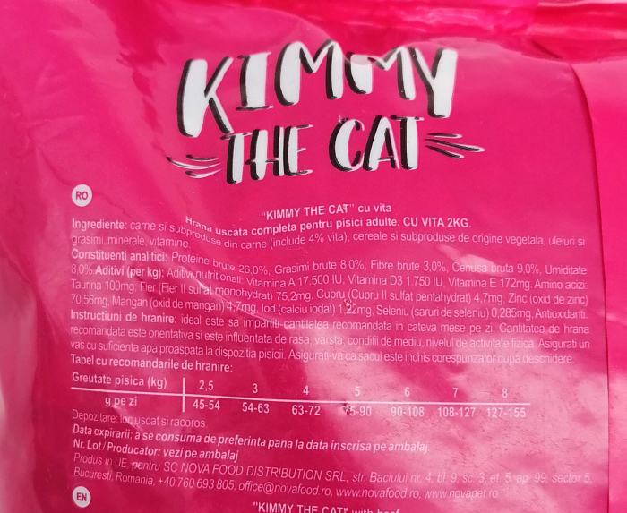 Hrana uscata pentru pisici, Kimmy, cu vita, 2 kg [4]