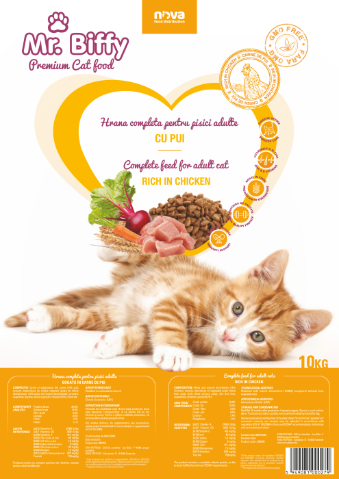 Hrana uscata pentru pisici, Mr. Biffy, premium, cu pui, 10 kg [3]