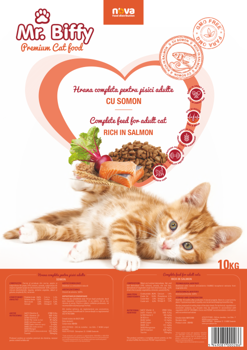 Hrana uscata pentru pisici Mr. Biffy, Somon, 10kg [2]