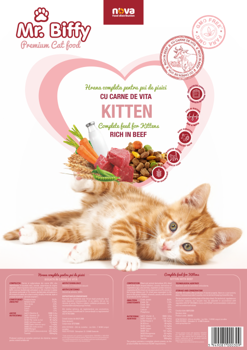 Hrana uscata pentru pisici, Mr. Biffy, premium, Kitten, 10 kg [3]
