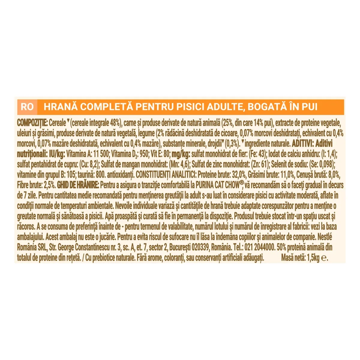 Hrana uscata pentru pisici Purina Cat Chow Adult, Pui, 1.5kg [6]