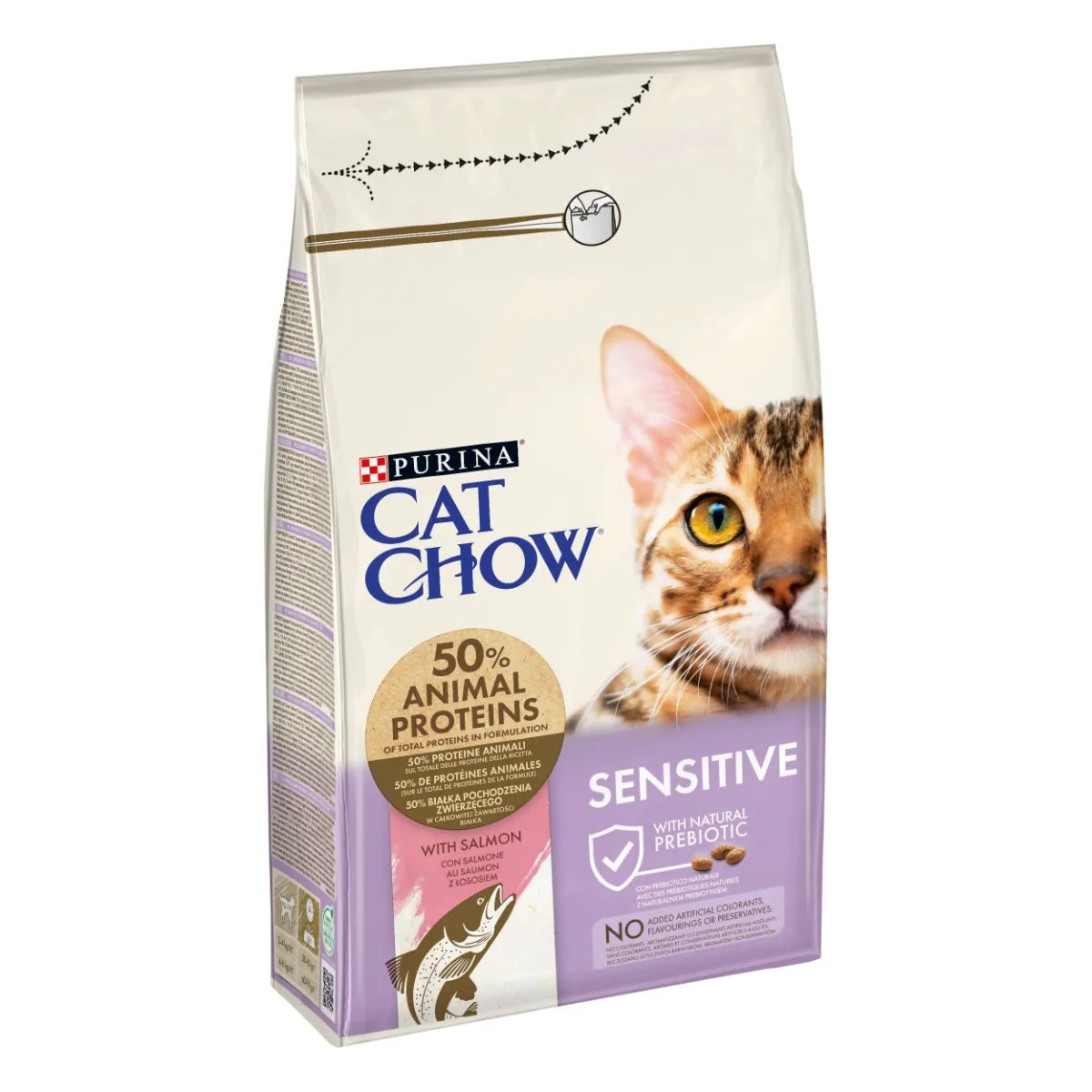 Hrana uscata pentru pisici Purina Cat Chow Sensitive, Somon, 1.5kg