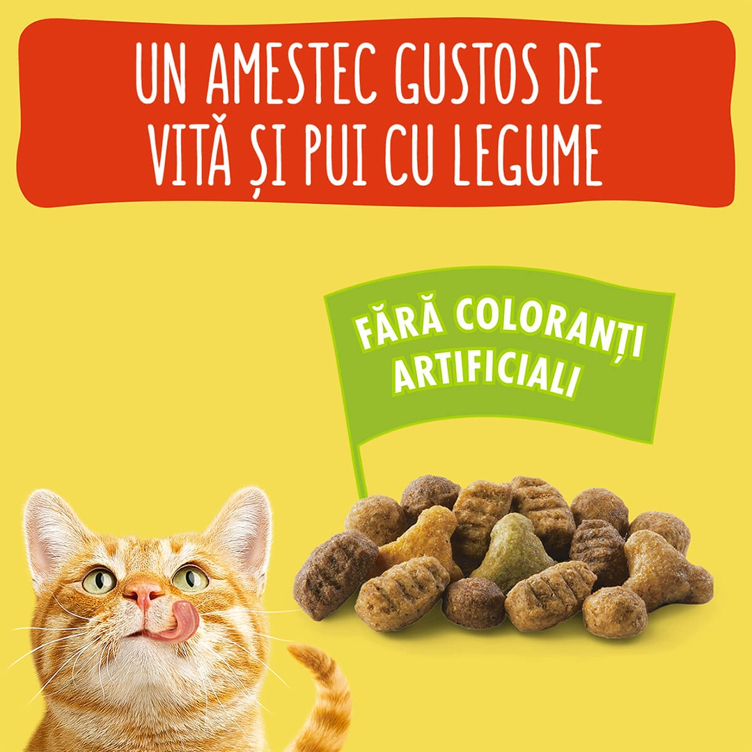 Hrana uscata pentru pisici Purina Friskies Adult, Vita, Pui si Legume, 10kg [3]