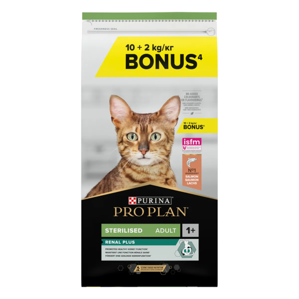 Hrana uscata pentru pisici Purina Pro Plan Sterilised Adult 1+ Renal Plus, Somon, 10kg + 2kg