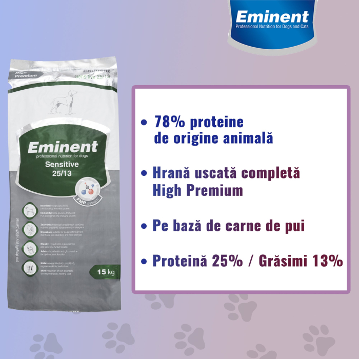 Hrana uscata pentru caini sensibili Eminent Sensitive, Pui, 3 kg [2]
