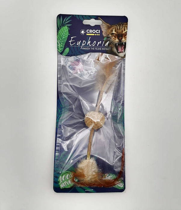 Jucarie pentru pisici Croci, Euphoria, Minge de catnip cu pene [3]