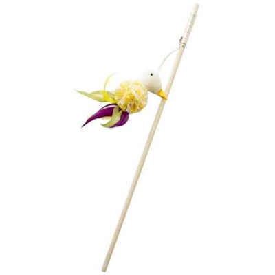 Jucarie pentru pisici Croci Wand Birds, undita cu pasare, 40 cm