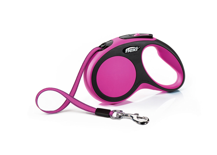 Leash Flexi New Comfort, cu banda, S, 5m, pana la 15 kg, roz, c5055836