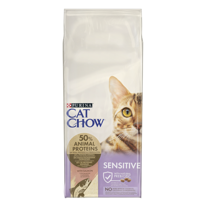PURINA CAT CHOW Sensitive bogata in somon, hrana uscata pentru pisici, 1.5 kg [1]