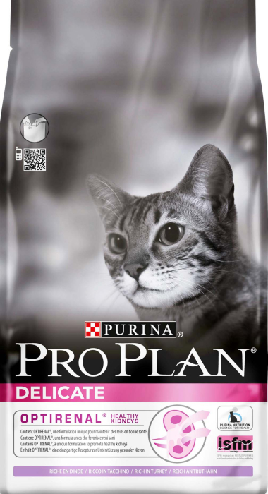 PURINA PRO PLAN DELICATE ADULT OPTIDIGEST cu Curcan, hrana uscata pentru pisici, 10 kg