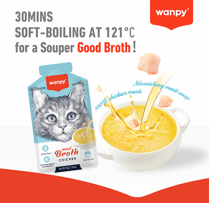 Supa pentru pisici Wanpy Meat Broth, cu Rata, 50g [4]