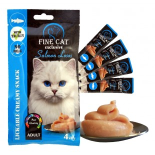 Recompense cremoase pentru pisici Fine Cat Exclusive, Somon, 4 x 15g [2]