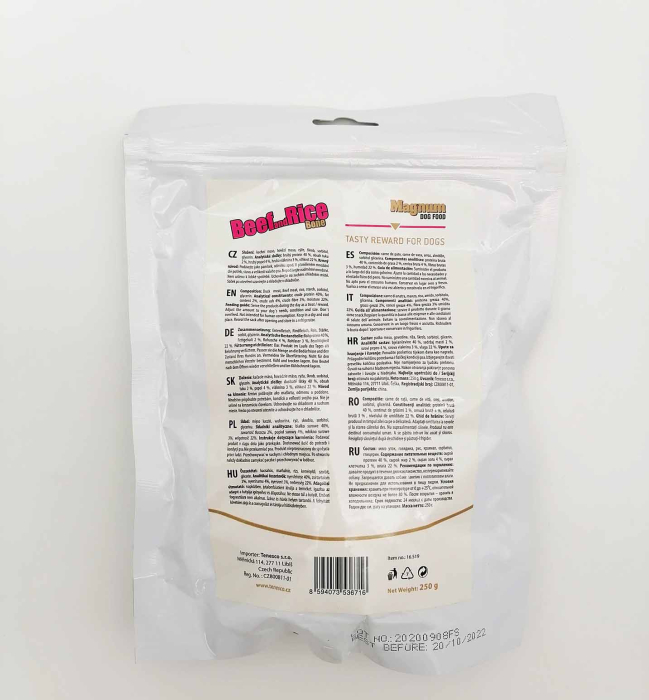 Recompense pentru caini Magnum, mini os vita si orez, 250g [4]