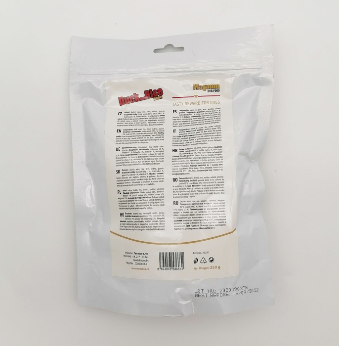 Recompense pentru caini Magnum, os cu rata si orez,  250g [2]