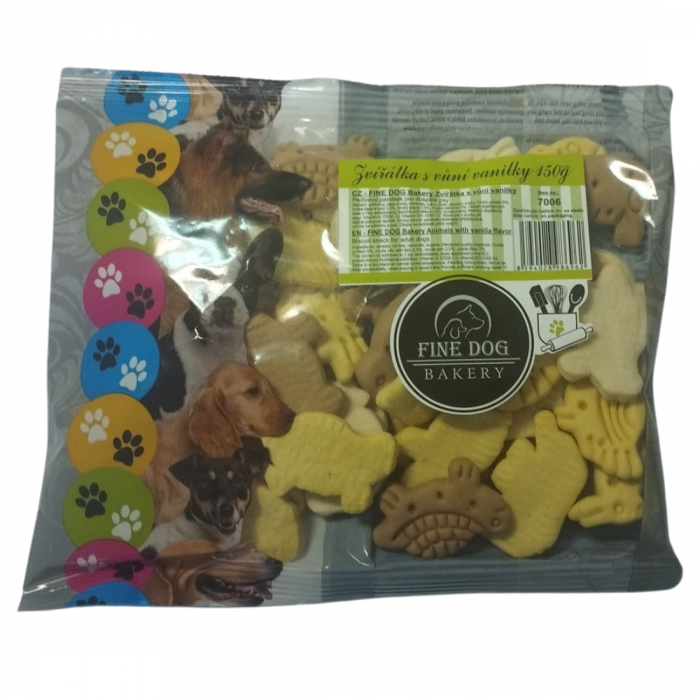 Recompense pentru caini Fine Dog, mix animale cu vanilie, 150g