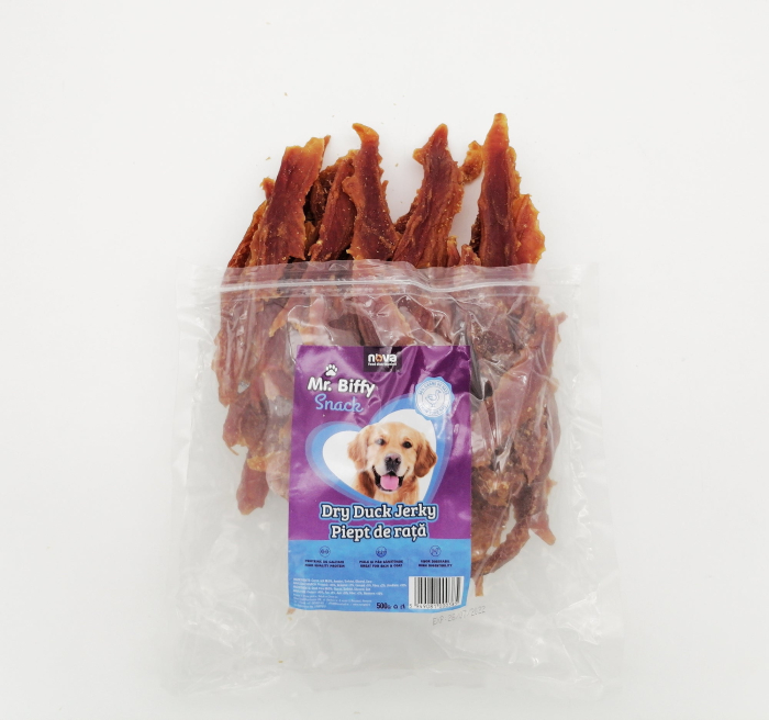 Recompense pentru caini Mr. Biffy, piept de rata, 500g [3]