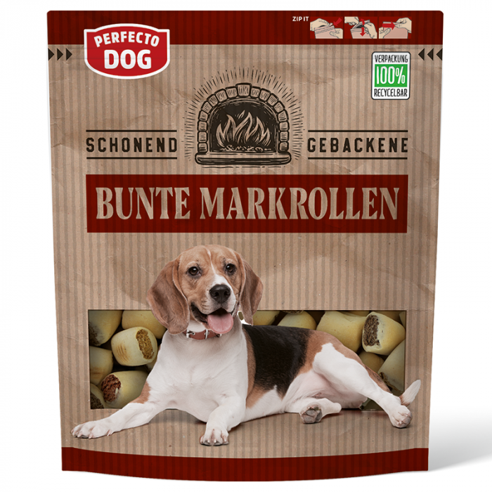 Recompense pentru caini Perfecto Dog, rulouri cu maduva, 400g