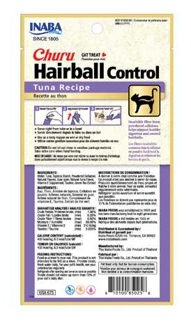 Recompense pentru pisici Inaba Ciao Churu Hairball Control, Piure, Ton, 4 x 14g [2]