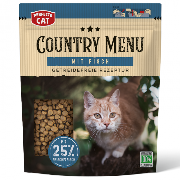 Hrana umeda pentru pisici Perfecto Cat, Country Menu peste, 500g