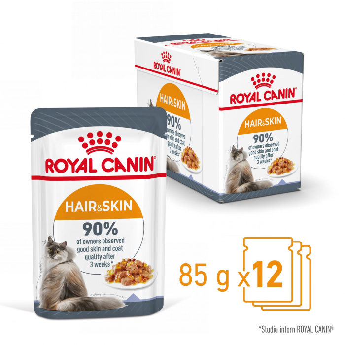 Hrana umeda pentru pisici Royal Canin Hairball Care Adult, In aspic, 12 x 85g [4]