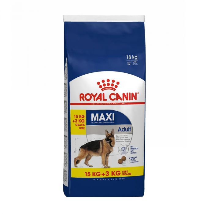 Royal Canin Maxi Adult hrana uscata caine, 15 kg + 3 kg