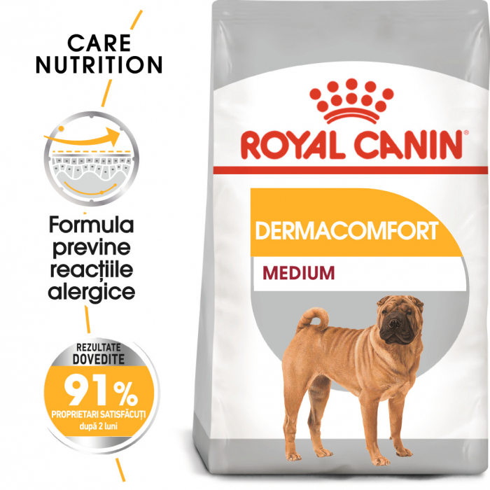 Royal Canin Medium Dermacomfort hrana uscata caine, prevenirea iritatiilor pielii, 12 kg