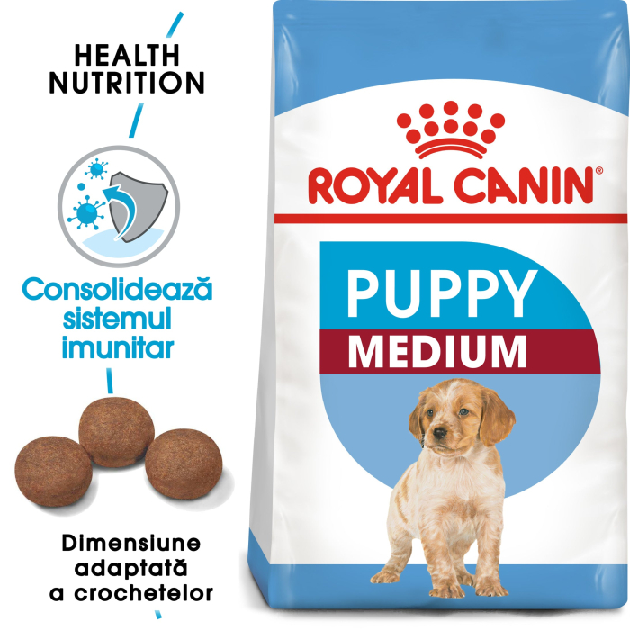 Hrana uscata pentru caini Royal Canin Medium Puppy, Junior, 4kg