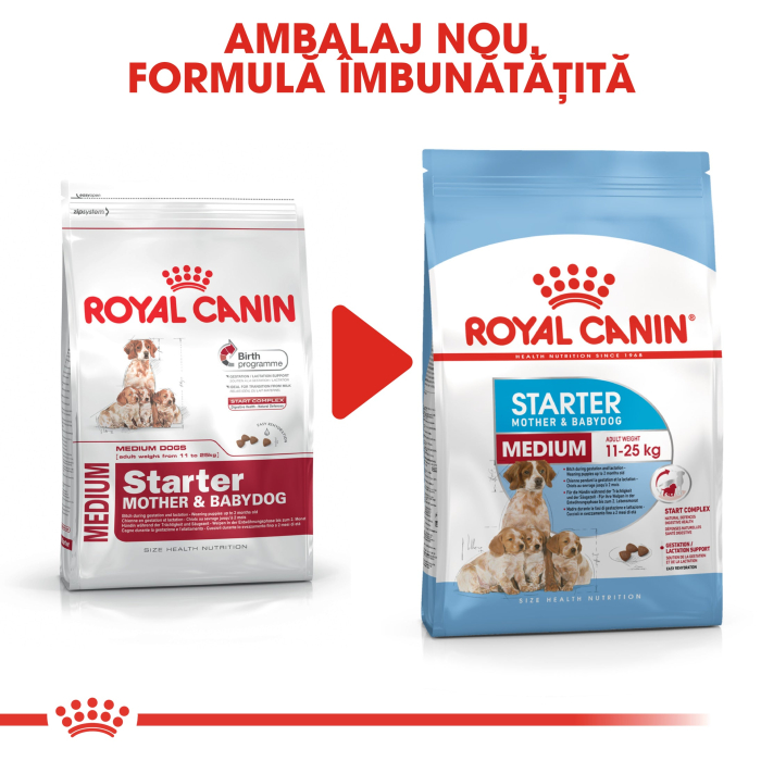 Royal Canin Medium Starter Mother & Babydog gestatie/ lactatie pui hrana uscata caine, 1 kg [5]
