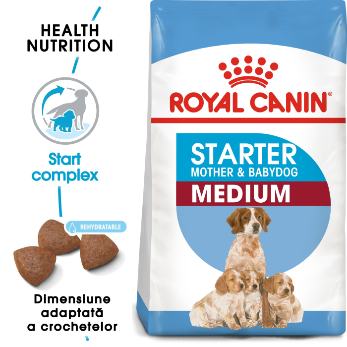 Royal Canin Medium Starter Mother & Babydog gestatie/ lactatie pui hrana uscata caine, 1 kg [1]