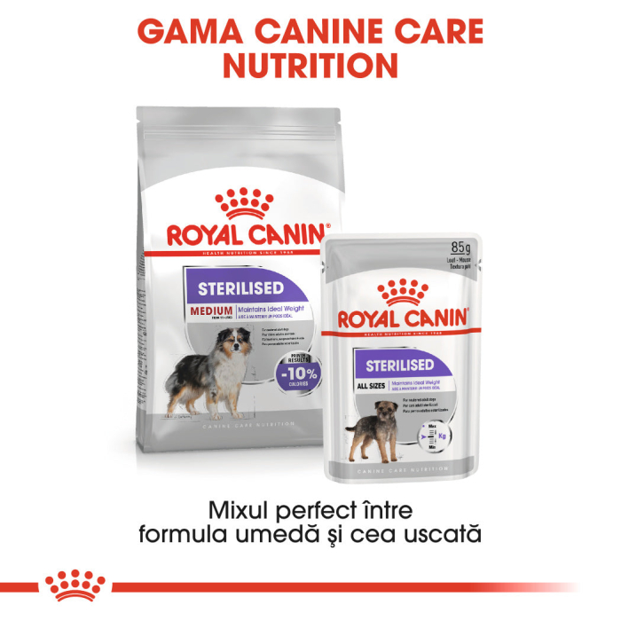 Royal Canin Medium Sterilised Adult hrana uscata caine sterilizat, 3 kg [6]