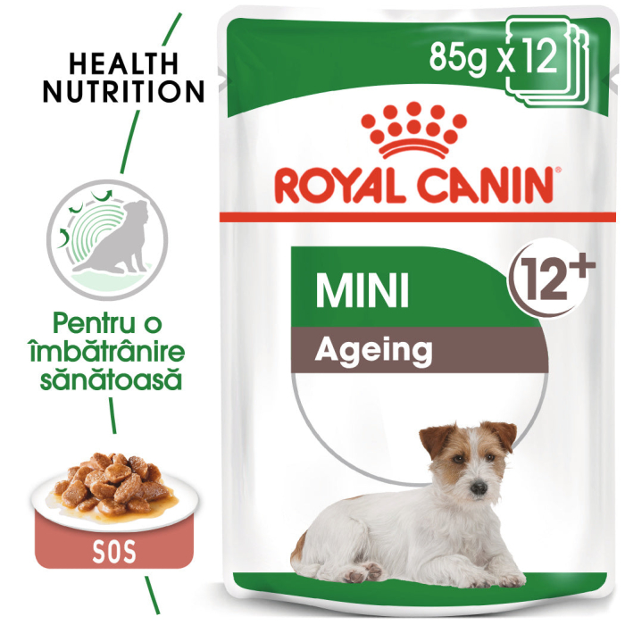 Hrana umeda pentru caini Royal Canin Mini Ageing 12+, 12 x 85g