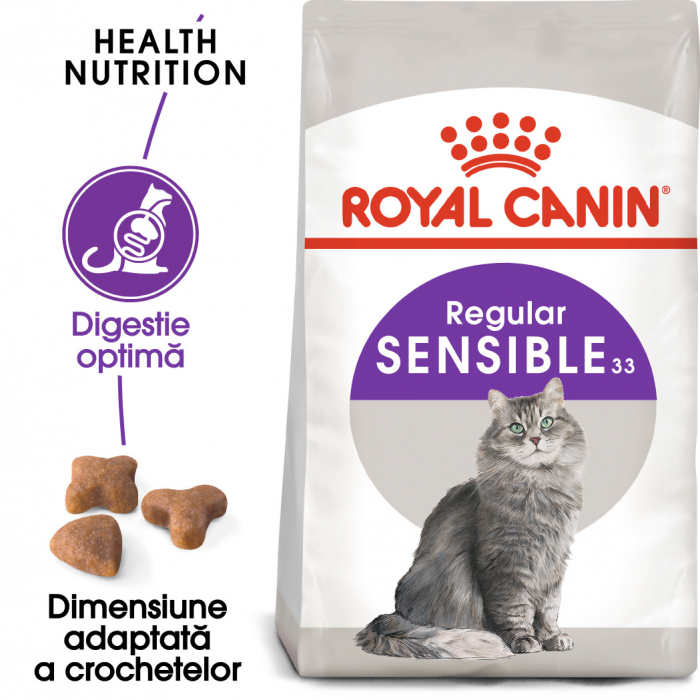 Royal Canin Sensible Adult hrana uscata pisica, digestie optima, 10 + 2kg