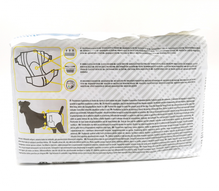 Scutece pentru caini, Croci Dog Nappy, model jeans, S-M, 30-39 cm [3]
