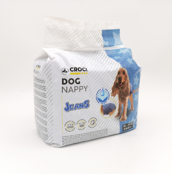 Scutece pentru caini, Croci Dog Nappy, model jeans, XL, 40 [2]