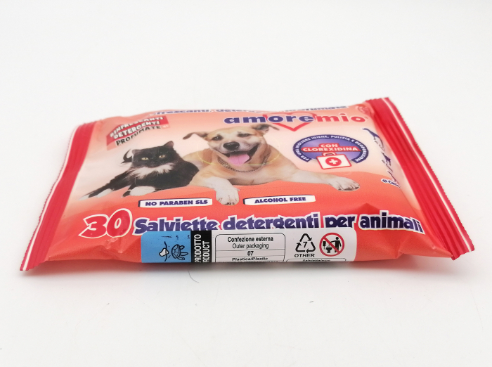 Servetele umede pentru caini si pisici Amore Mio, cu Chlorhexidrina, 30 bucati [2]