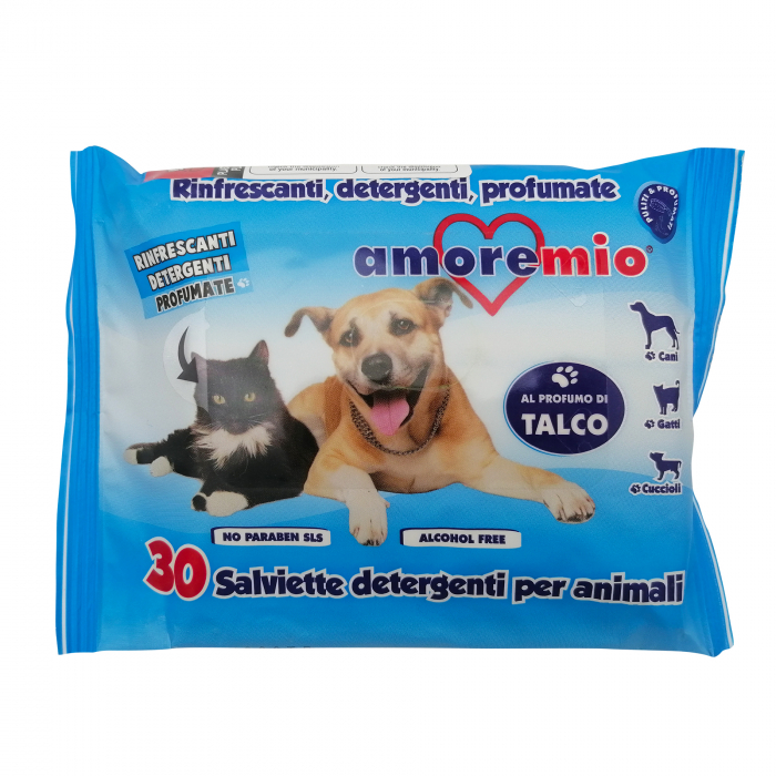 Servetele umede pentru animale, Amore Mio, cu talc, 30 buc