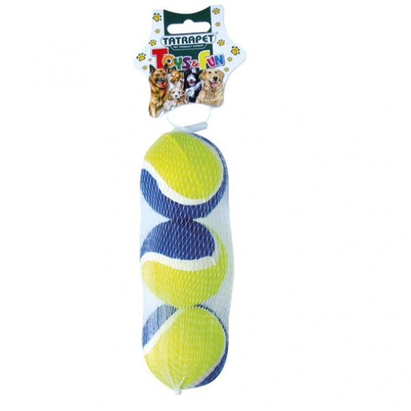 Jucarie pentru caini Tatrapet, set 3 mingi tenis