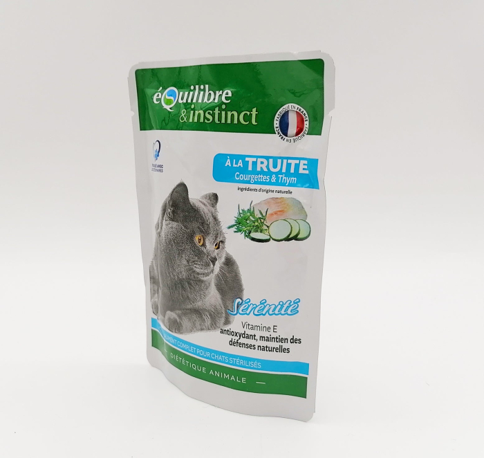 Set hrana umeda pentru pisici, Equilibre&Instinct, Serenite, cu pastrav, dovlecei si cimbru, pentru pisici sterilizate,12 x 85 g [3]
