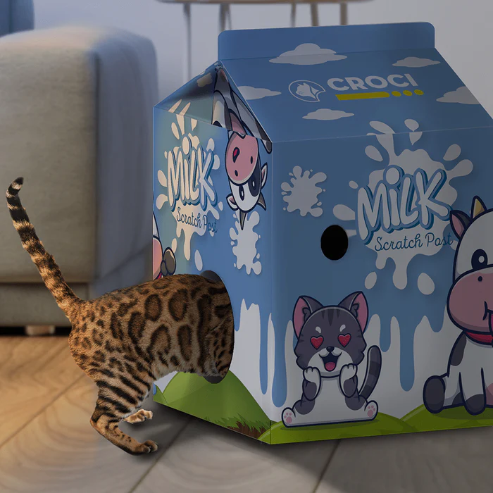 Sisal pentru pisici Croci Milk, 34 x 34 x 49 cm, carton, cu catnip [4]