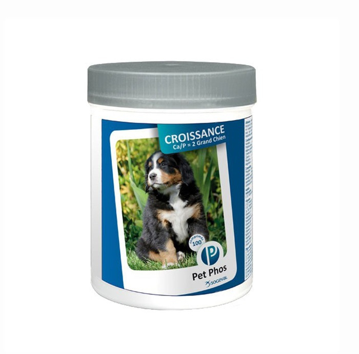 Supliment de vitamine si minerale pentru caini Pet Phos Croissance CA P 2 Grand Chien, 100 Tablete