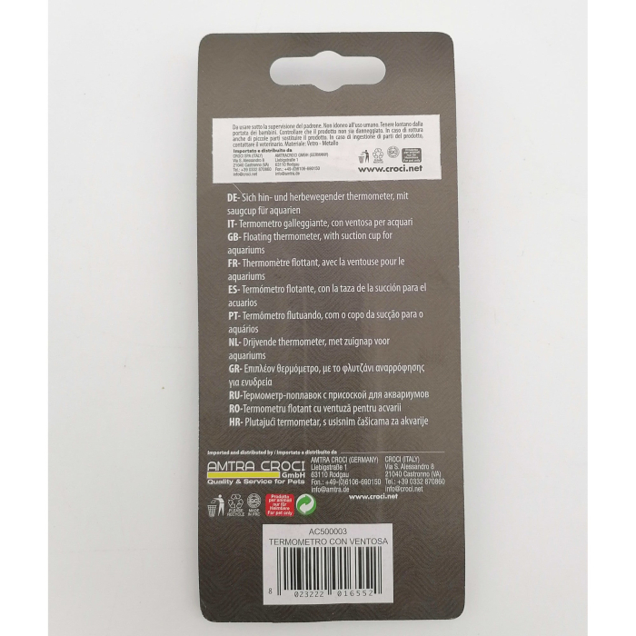 Termometru pentru acvariu, Amtra, cu ventuza, 11 cm, ac500003 [2]